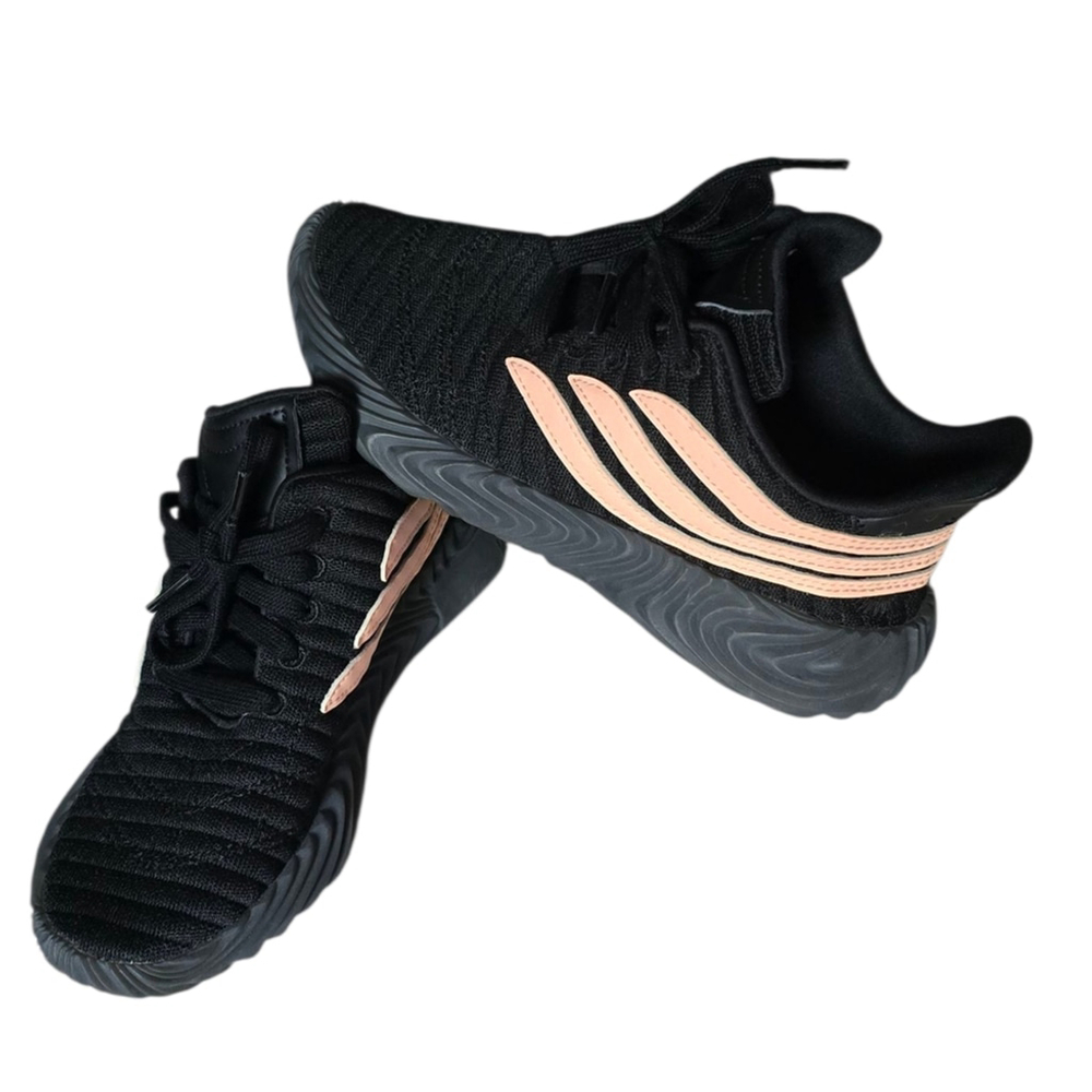 Adidas Originals Sobakov Girl's Black and Pink Sneakers. Size 3.5